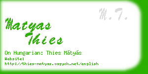 matyas thies business card
